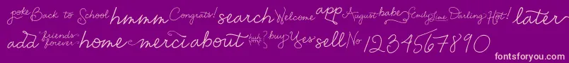 EmilyLimeWords Font – Pink Fonts on Purple Background