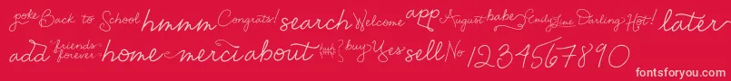 Fonte EmilyLimeWords – fontes rosa em um fundo vermelho
