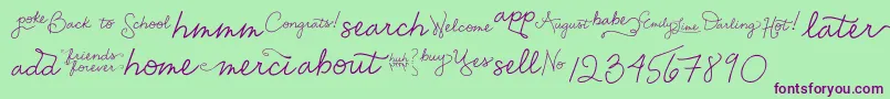 EmilyLimeWords Font – Purple Fonts on Green Background