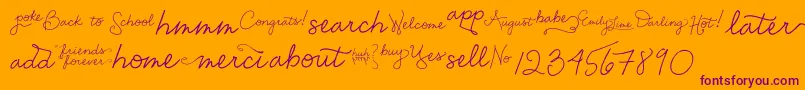 EmilyLimeWords Font – Purple Fonts on Orange Background