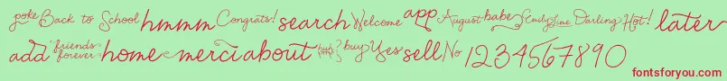 Lisätietoja EmilyLimeWords-fontista EmilyLimeWords-fontti – punaiset fontit vihreällä taustalla
