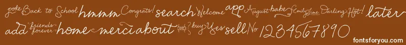 EmilyLimeWords Font – White Fonts on Brown Background