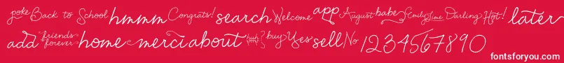 EmilyLimeWords Font – White Fonts on Red Background