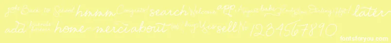 EmilyLimeWords Font – White Fonts on Yellow Background