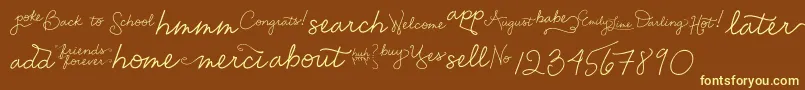EmilyLimeWords Font – Yellow Fonts on Brown Background