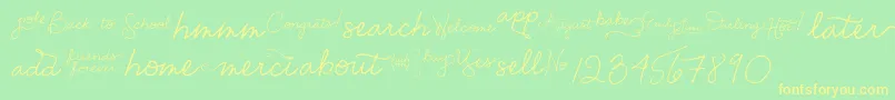 EmilyLimeWords Font – Yellow Fonts on Green Background