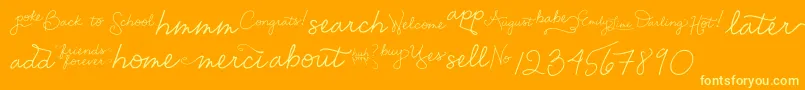 fuente EmilyLimeWords – Fuentes Amarillas Sobre Fondo Naranja