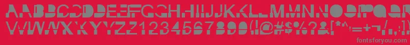 フォントInkieblockRegular – 赤い背景に灰色の文字