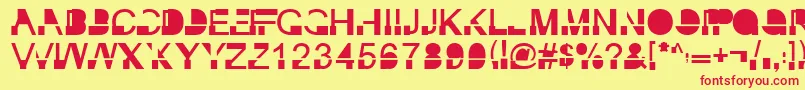 InkieblockRegular Font – Red Fonts on Yellow Background