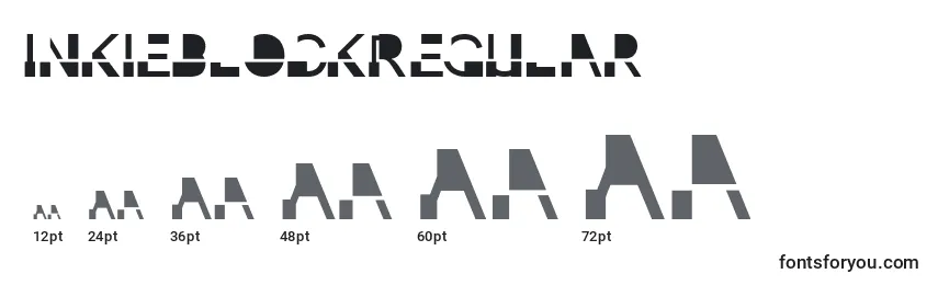 Размеры шрифта InkieblockRegular