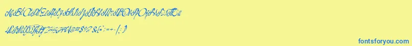 Fonte Californiadelights – fontes azuis em um fundo amarelo