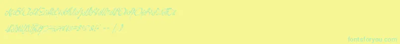 Czcionka Californiadelights – zielone czcionki na żółtym tle