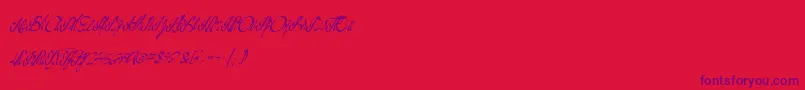 Californiadelights Font – Purple Fonts on Red Background