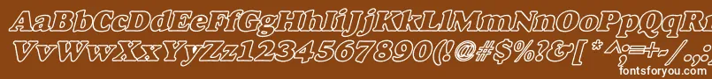 AlexussHeavyHollowWBiBoldItalic Font – White Fonts on Brown Background