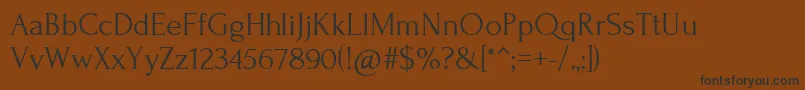 フォントForumRegular – 黒い文字が茶色の背景にあります