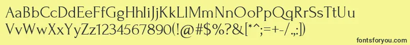 Czcionka ForumRegular – czarne czcionki na żółtym tle