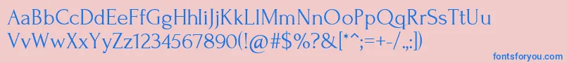 ForumRegular Font – Blue Fonts on Pink Background