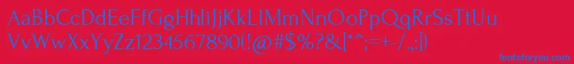 ForumRegular Font – Blue Fonts on Red Background
