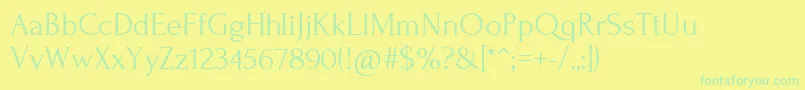 Weitere Informationen zur ForumRegular-Schriftart ForumRegular-Schriftart – Grüne Schriften auf gelbem Hintergrund