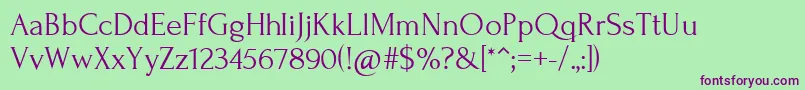 ForumRegular Font – Purple Fonts on Green Background