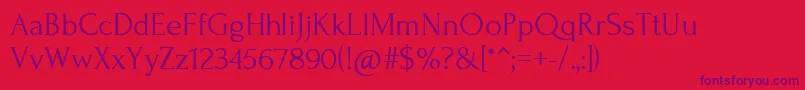 ForumRegular Font – Purple Fonts on Red Background