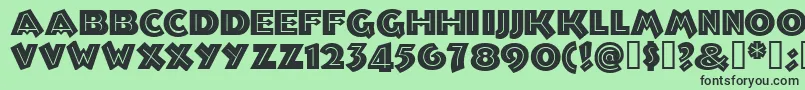 フォントTroglodytenf – 緑の背景に黒い文字