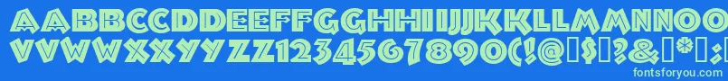 Troglodytenf Font – Green Fonts on Blue Background