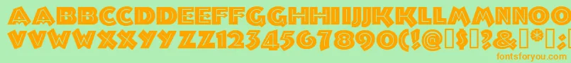 Troglodytenf Font – Orange Fonts on Green Background