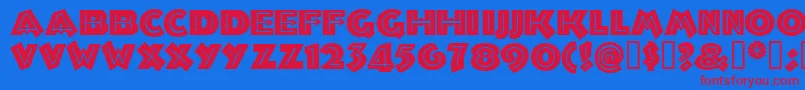 Troglodytenf Font – Red Fonts on Blue Background