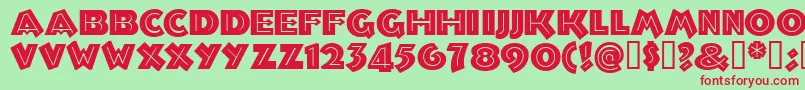 Troglodytenf Font – Red Fonts on Green Background