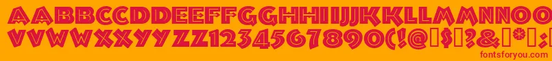 Troglodytenf Font – Red Fonts on Orange Background