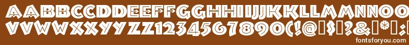 フォントTroglodytenf – 茶色の背景に白い文字