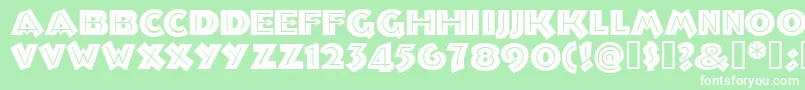 Troglodytenf Font – White Fonts on Green Background