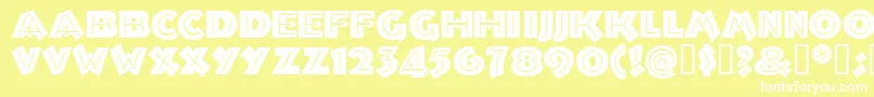 Troglodytenf Font – White Fonts on Yellow Background