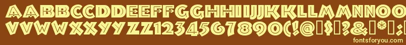 Troglodytenf Font – Yellow Fonts on Brown Background