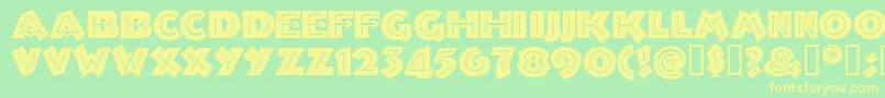 Troglodytenf Font – Yellow Fonts on Green Background