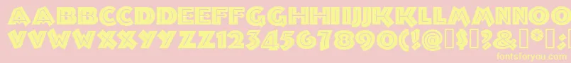 Troglodytenf Font – Yellow Fonts on Pink Background