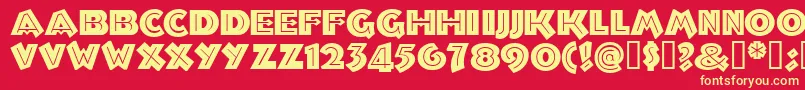 Troglodytenf Font – Yellow Fonts on Red Background