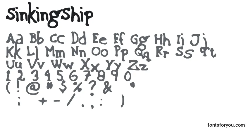 SinkingShip-fontti – aakkoset, numerot, erikoismerkit