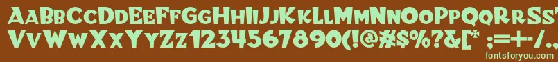 Blitzkriegnf Font – Green Fonts on Brown Background