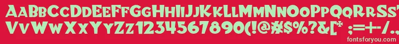 Blitzkriegnf Font – Green Fonts on Red Background