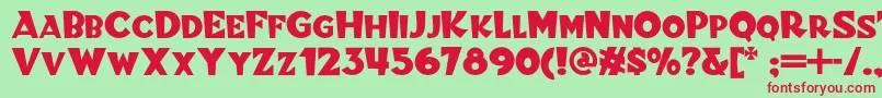 Blitzkriegnf Font – Red Fonts on Green Background