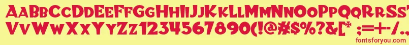 Blitzkriegnf Font – Red Fonts on Yellow Background