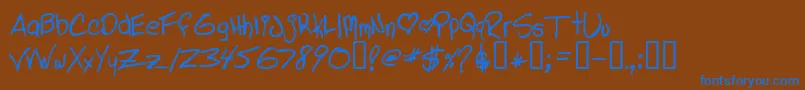 Шрифт LindasLament – синие шрифты на коричневом фоне