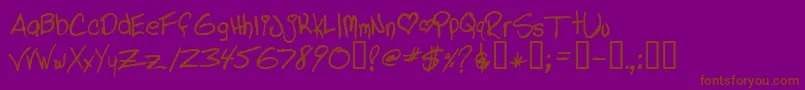 LindasLament Font – Brown Fonts on Purple Background