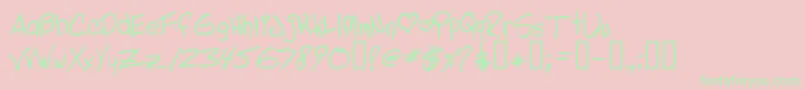 LindasLament Font – Green Fonts on Pink Background