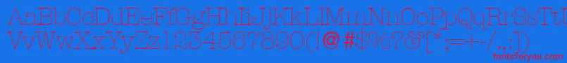 AmbientelightdbNormal Font – Red Fonts on Blue Background