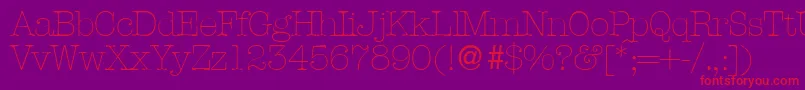 フォントAmbientelightdbNormal – 紫の背景に赤い文字