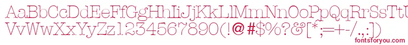 AmbientelightdbNormal Font – Red Fonts on White Background