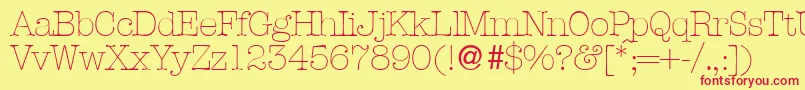 AmbientelightdbNormal Font – Red Fonts on Yellow Background